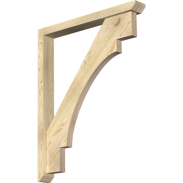 Ekena Millwork Merced Slat Rough Sawn Bracket w/ Offset Brace, Douglas Fir, 4"W x 32"D x 40"H BKT0402X32X40MRC06RDF - main